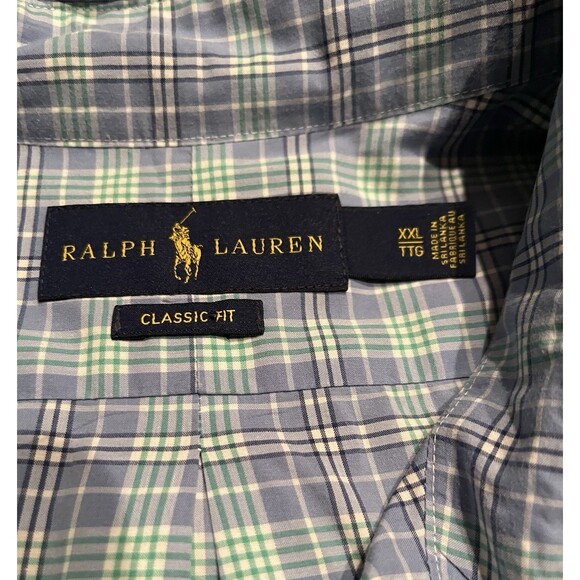 Ralph Lauren Blue And Green Plaid Classic Fit Shirt Men's Size 2XL - Picture 7 of 7